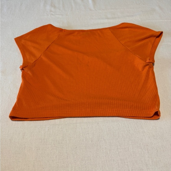 SHEIN Size Large Orange Ribbed Women's Crop Top - Picture 5 of 7